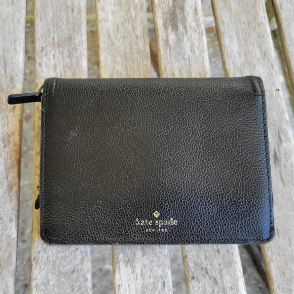 KATE SPADE Black Leather Fold Wallet - Picture 2 of 4